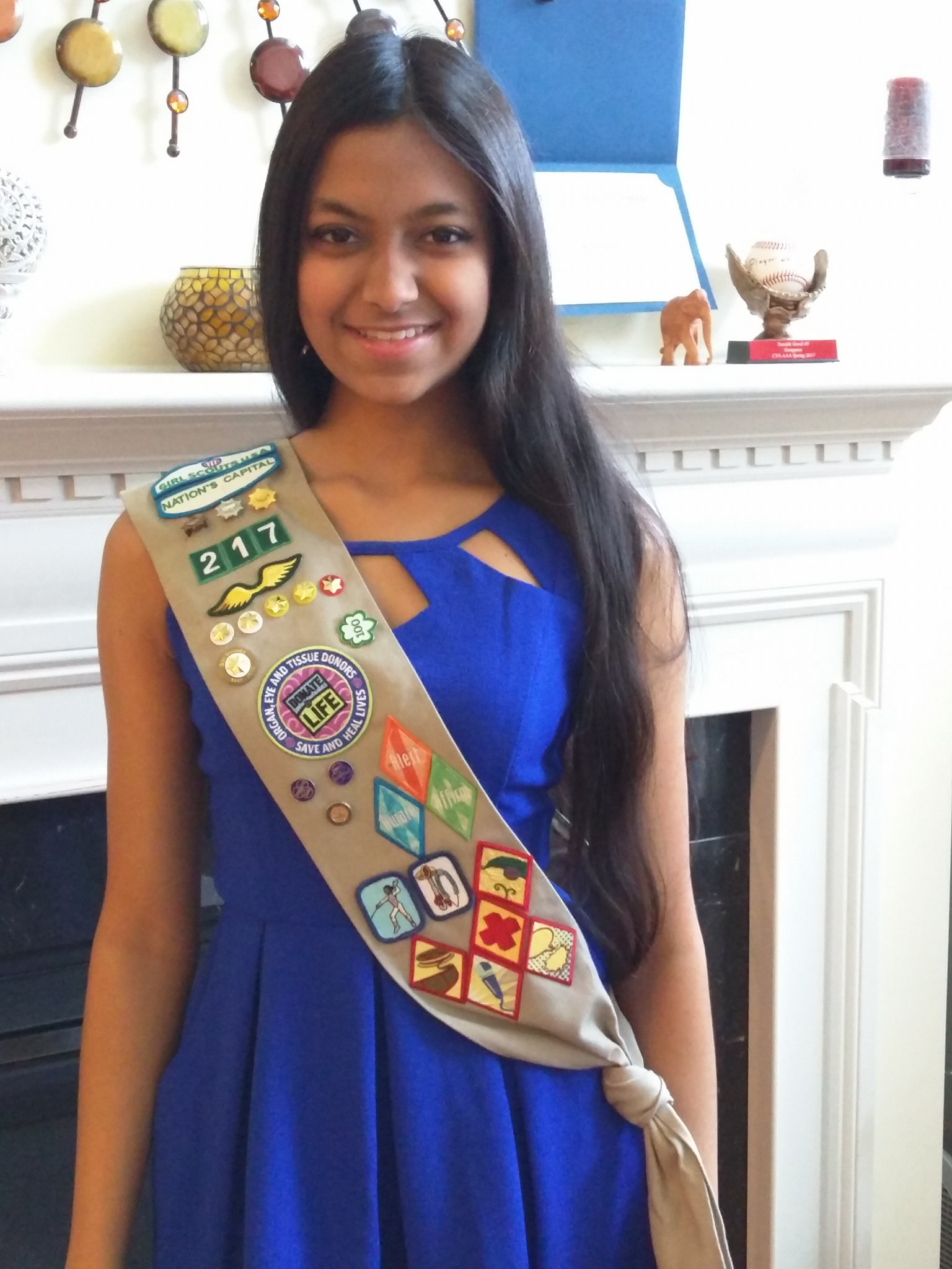 Ishika Govil wearing a Donate Life patch for her advocacy.