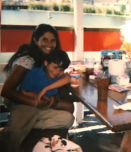 A young Rutger Scott with his mother, Tanya.