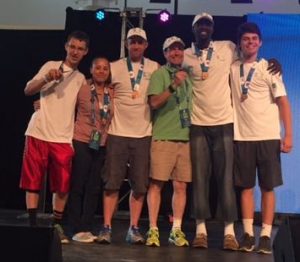 Rutger and his team claim the bronze medal for trivia at the 2016 Transplant Games.