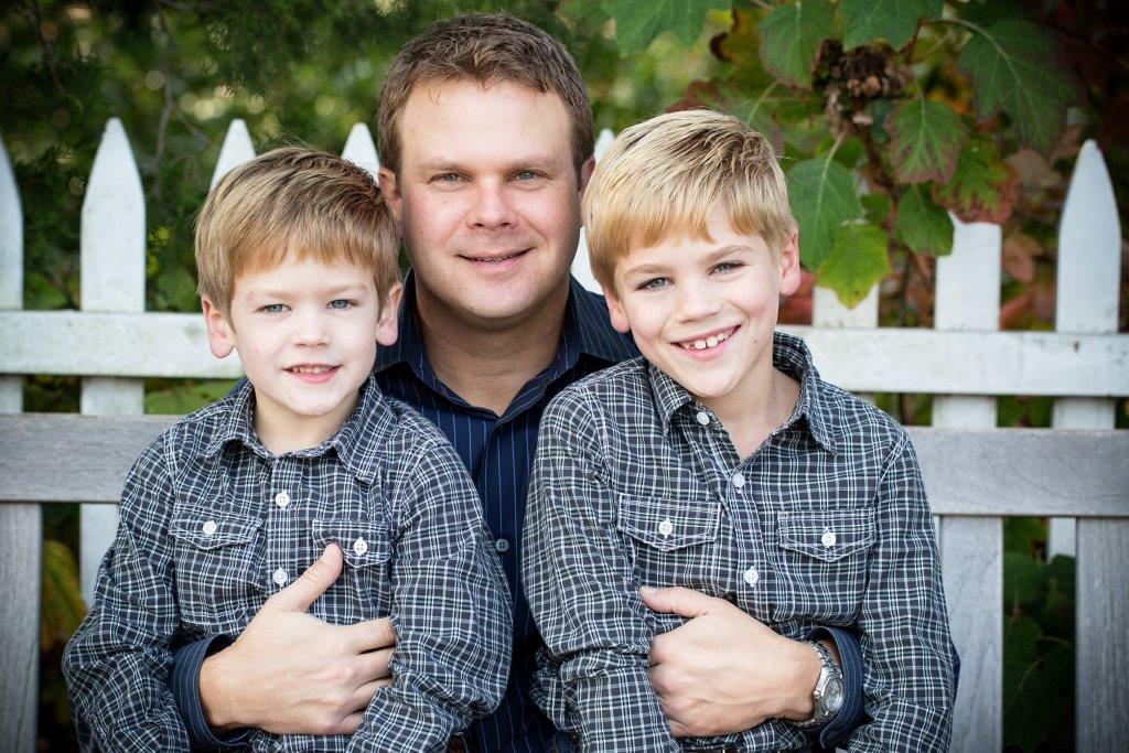 AJ with his two sons, Andrew and Jackson.
