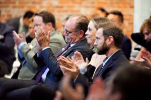 Tom Mone, CEO of OneLegacy, Tenaya Wallace, DLH Founder, and Aaron Mendelsohn, Secretary-Treasurer of the Writers Guild of America West at 2018 Reboot.