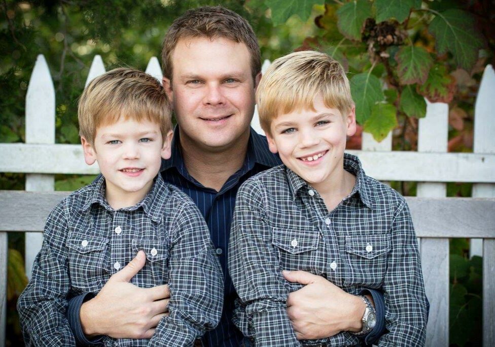 AJ with his two sons, Andrew and Jackson.