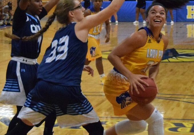 Ebony on the court.