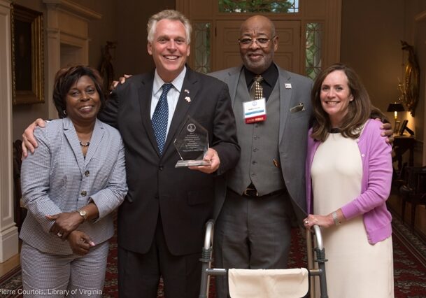 Wallace Green receiving the 2017 Governor’s award for Volunteerism and Community Service 